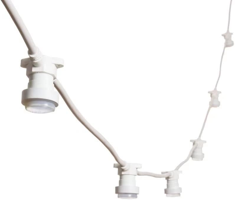 Outdoor-Lichterkette mit 10 E27 Fassungen, Weiß 5M