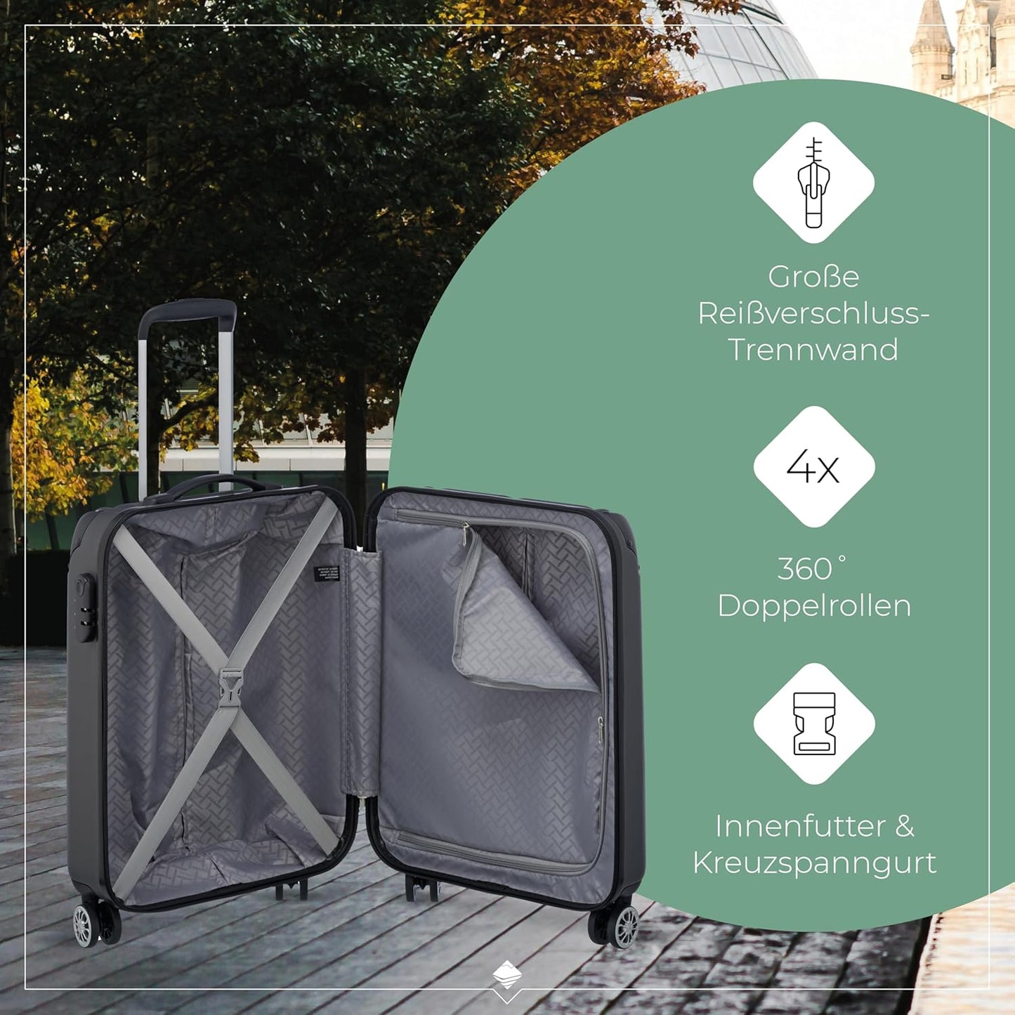 City - Handgepäck-Koffer, Anthrazit 55 cm (Trolley S)