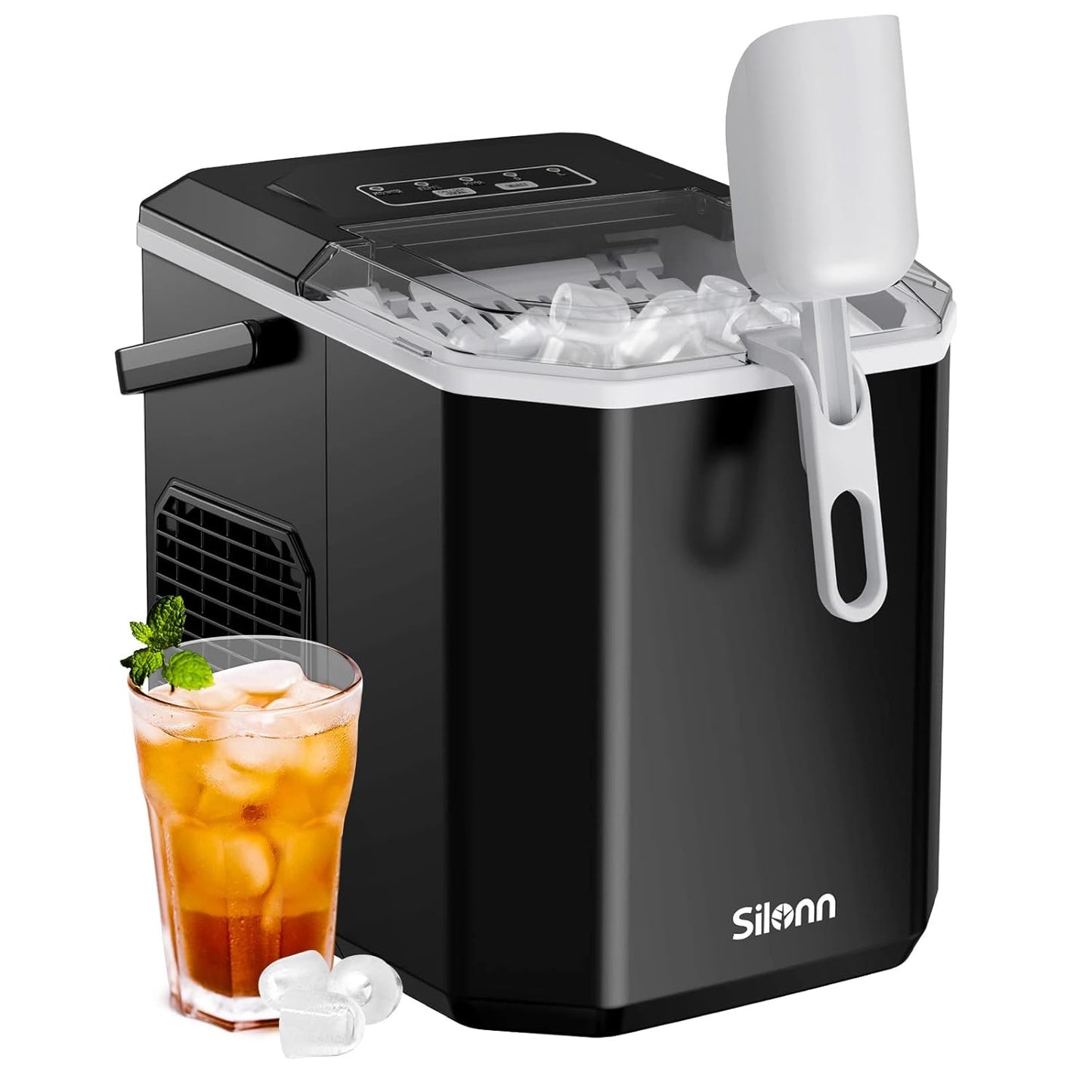 Eiswürfelmaschine, Schwarz|1.2 L