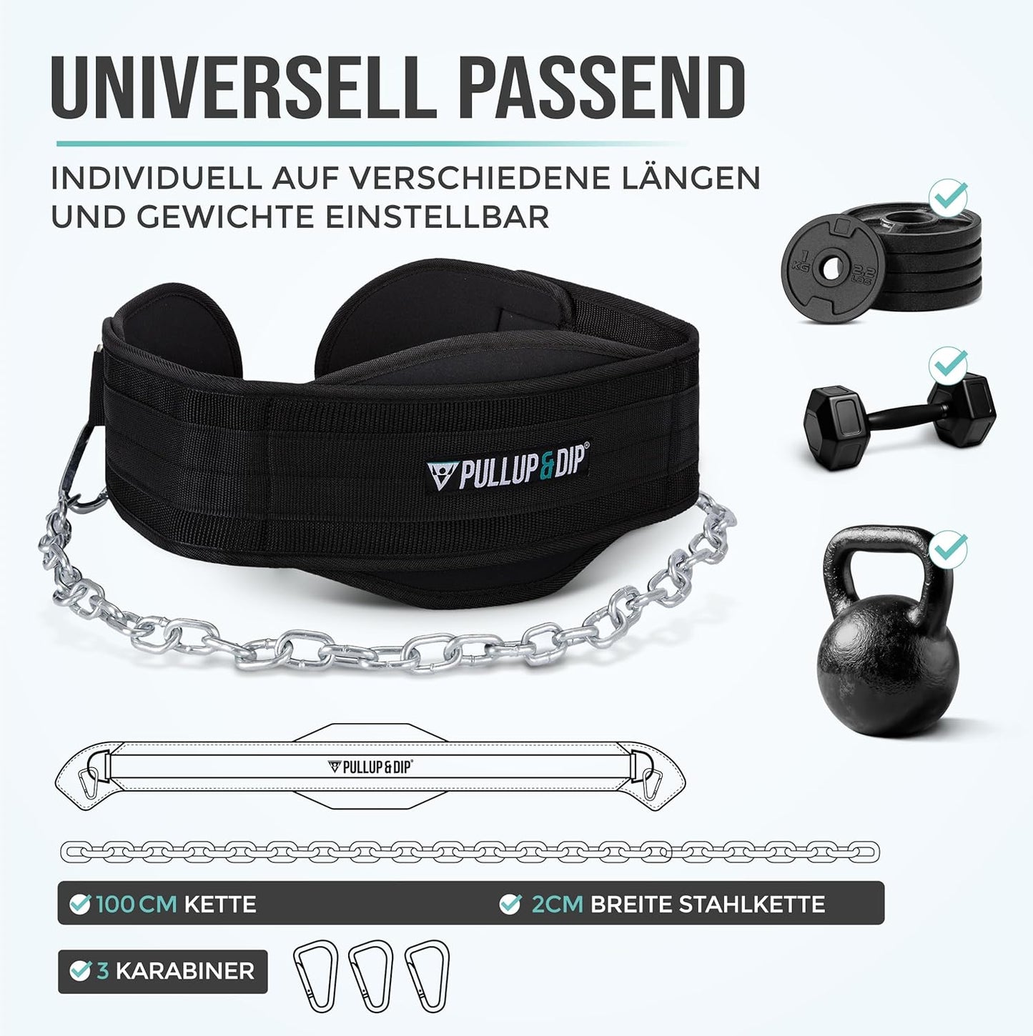 Dip Gürtel mit Kette und Karabiner