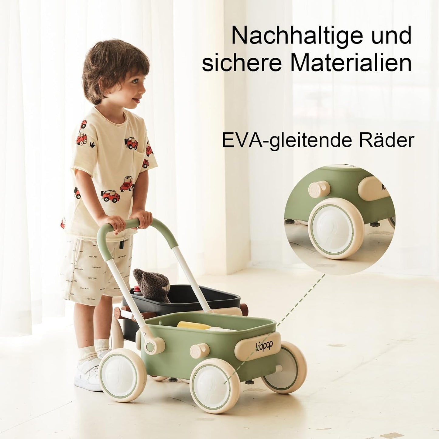 2-in-1 Baby Lauflernwagen Pula, grün