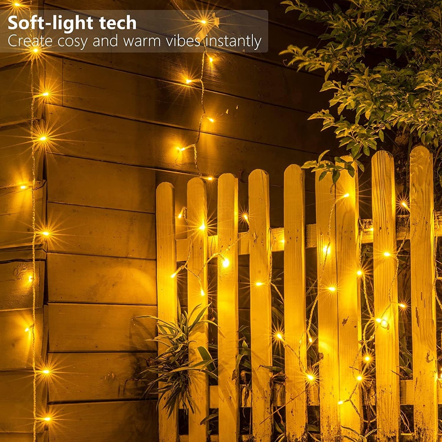 4er-Pack LED Lichterketten mit Timer und 9 Programmen, 4stk 50 Led Warmweiß