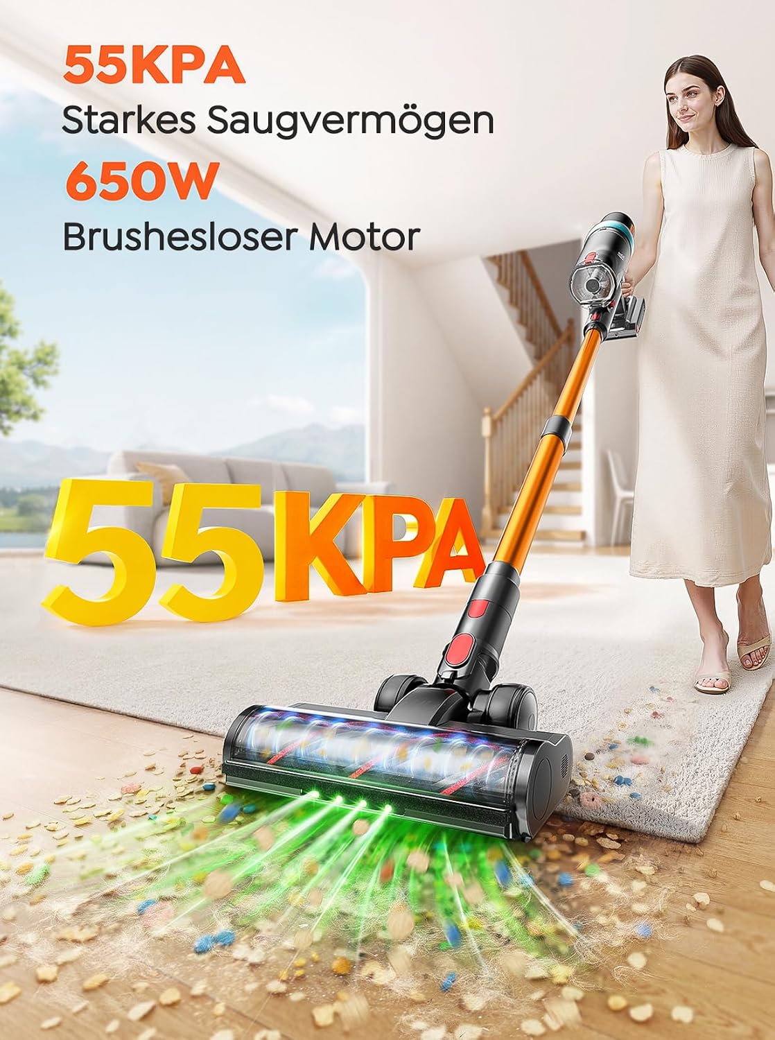 BP40 Akkustaubsauger mit Anti-Tangle-Bürste, Gold