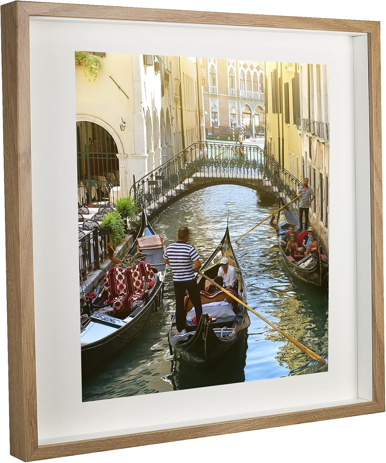 3D Objektrahmen mit Passepartout, 50x50 cm - 40x40 cm Eiche