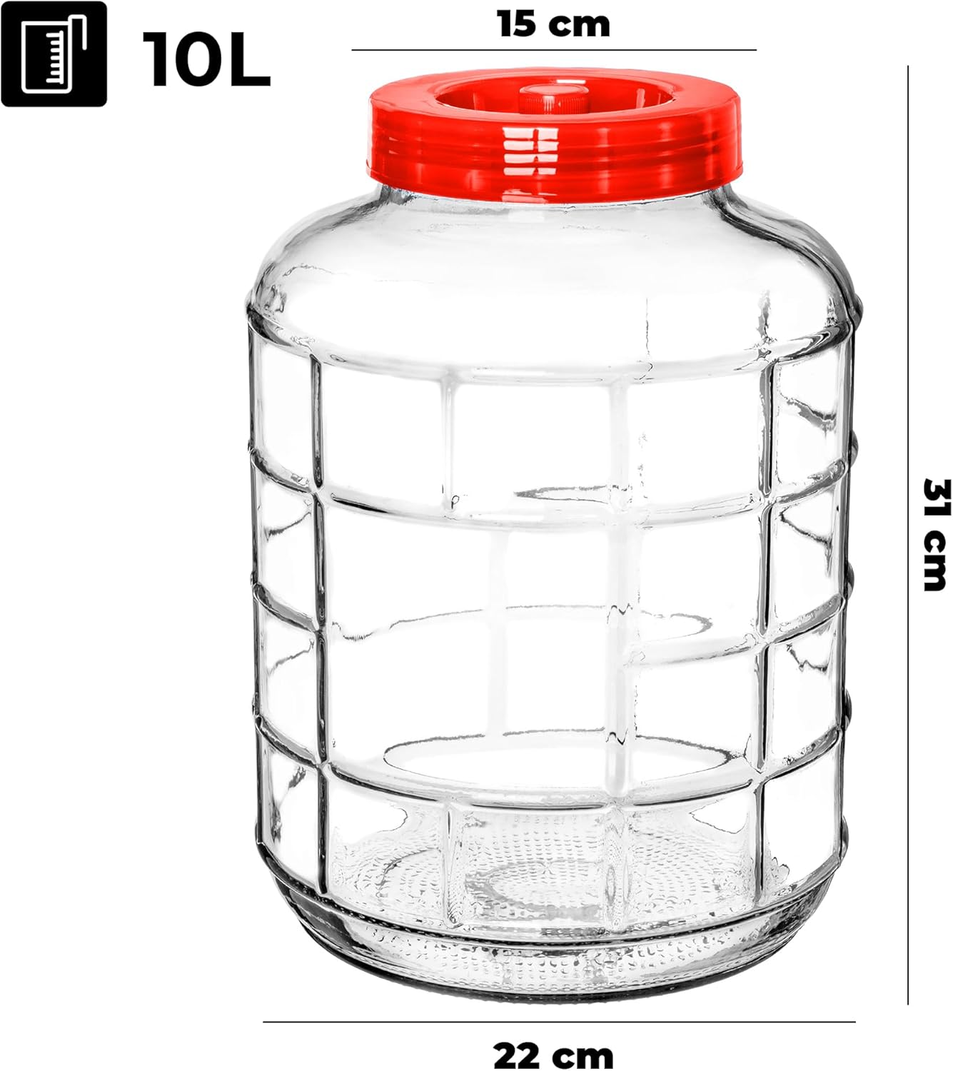Glasgärballon, 10L
