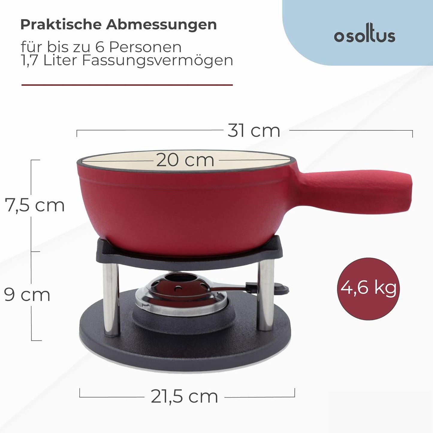 Käsefondue Set, Rot