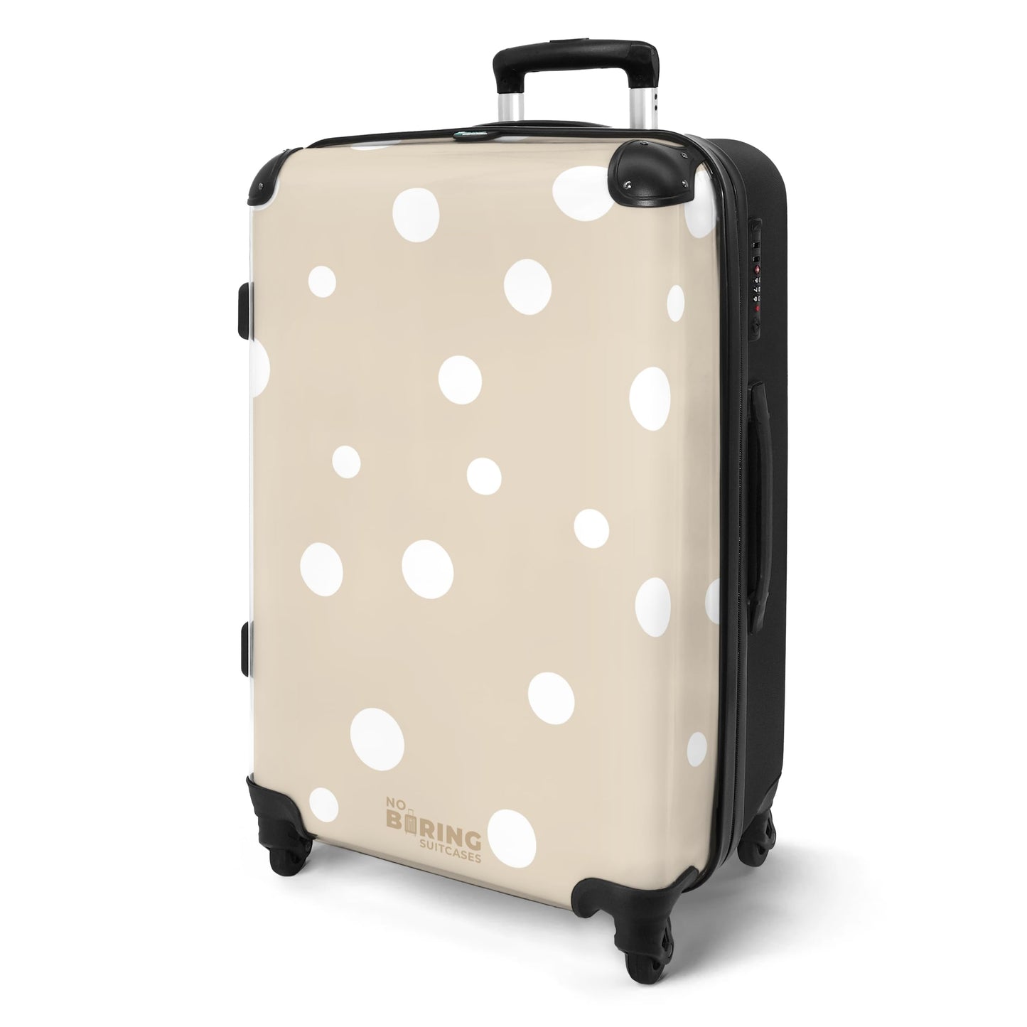 Hartschalen-Trolley Koffer (67cm, 4 Rollen), Punkte - Weiss M