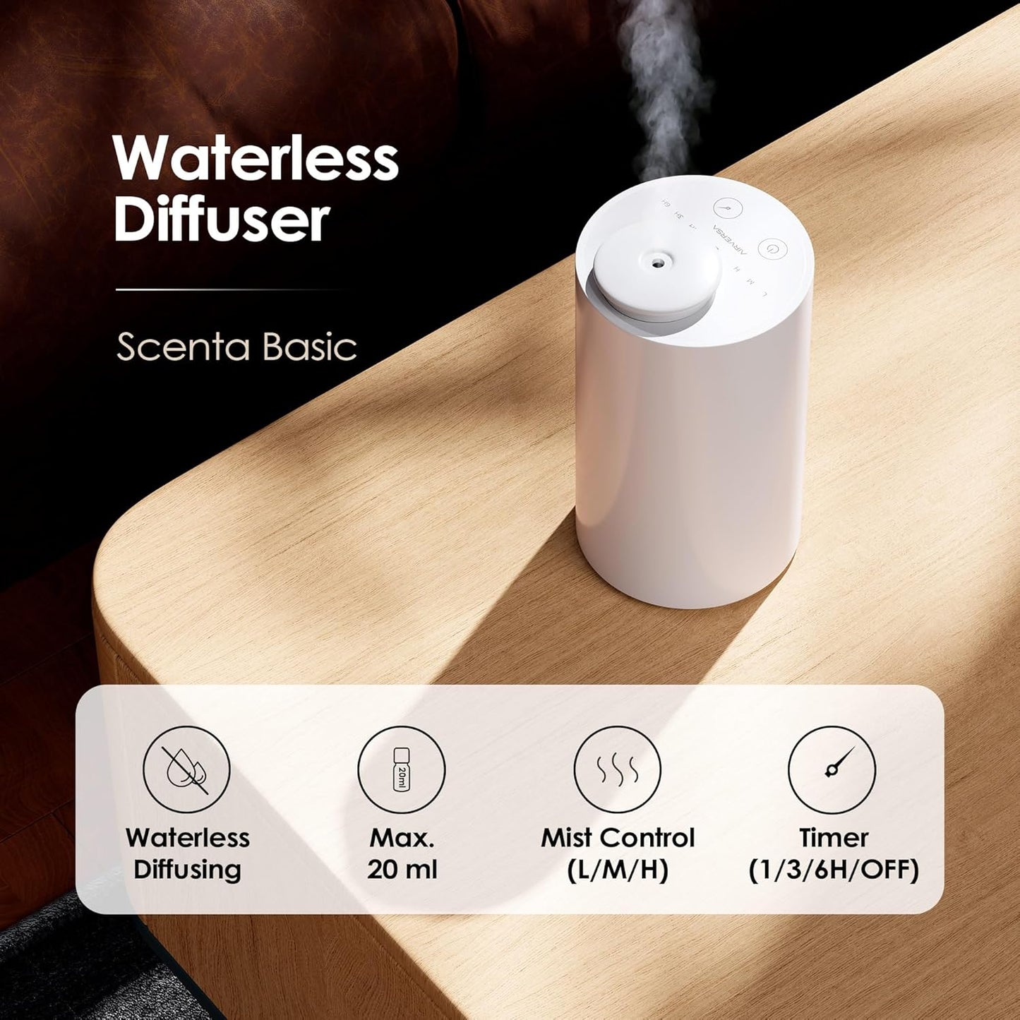 Wasserloser Aromatherapie-Diffuser AN6 mit Timer-Funktion, 2-weiss