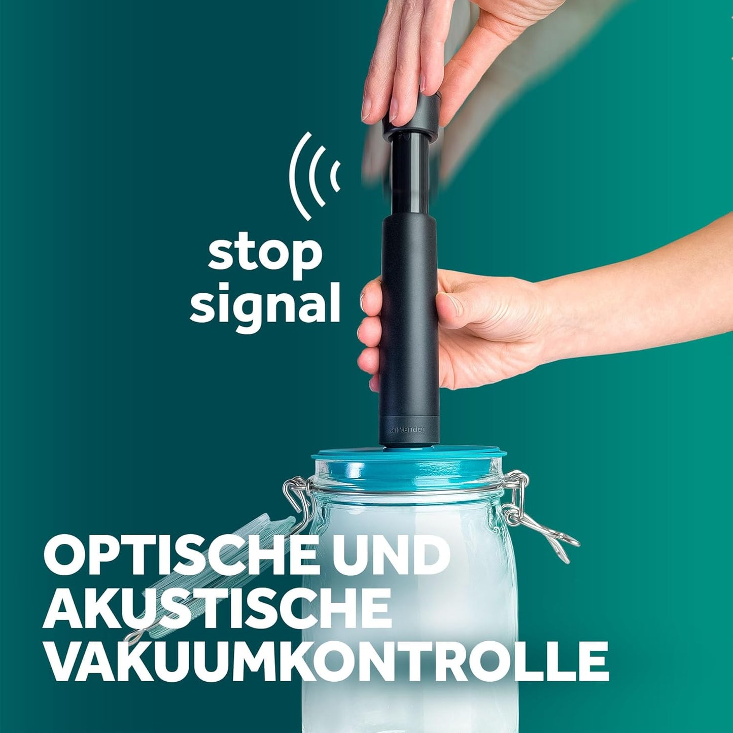 Vakuumdeckel-Set inkl. Pumpe für Einmachgläser, Grün