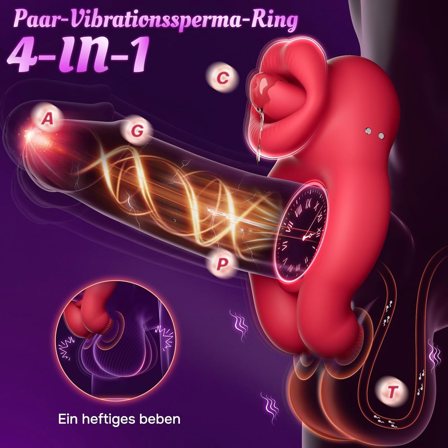 Vibrierender Penisring mit 10 Modi für Paare