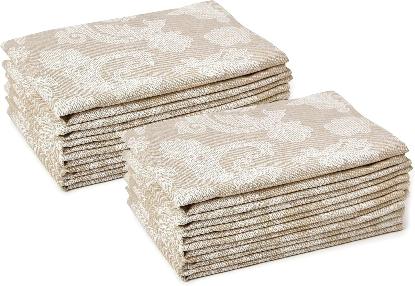 12er-Set Esstisch-Servietten im Jacquard-Stil, 45 x 45 cm (12er Set) Beige