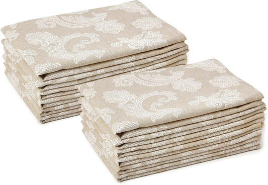 12er-Set Esstisch-Servietten im Jacquard-Stil, 45 x 45 cm (12er Set) Beige