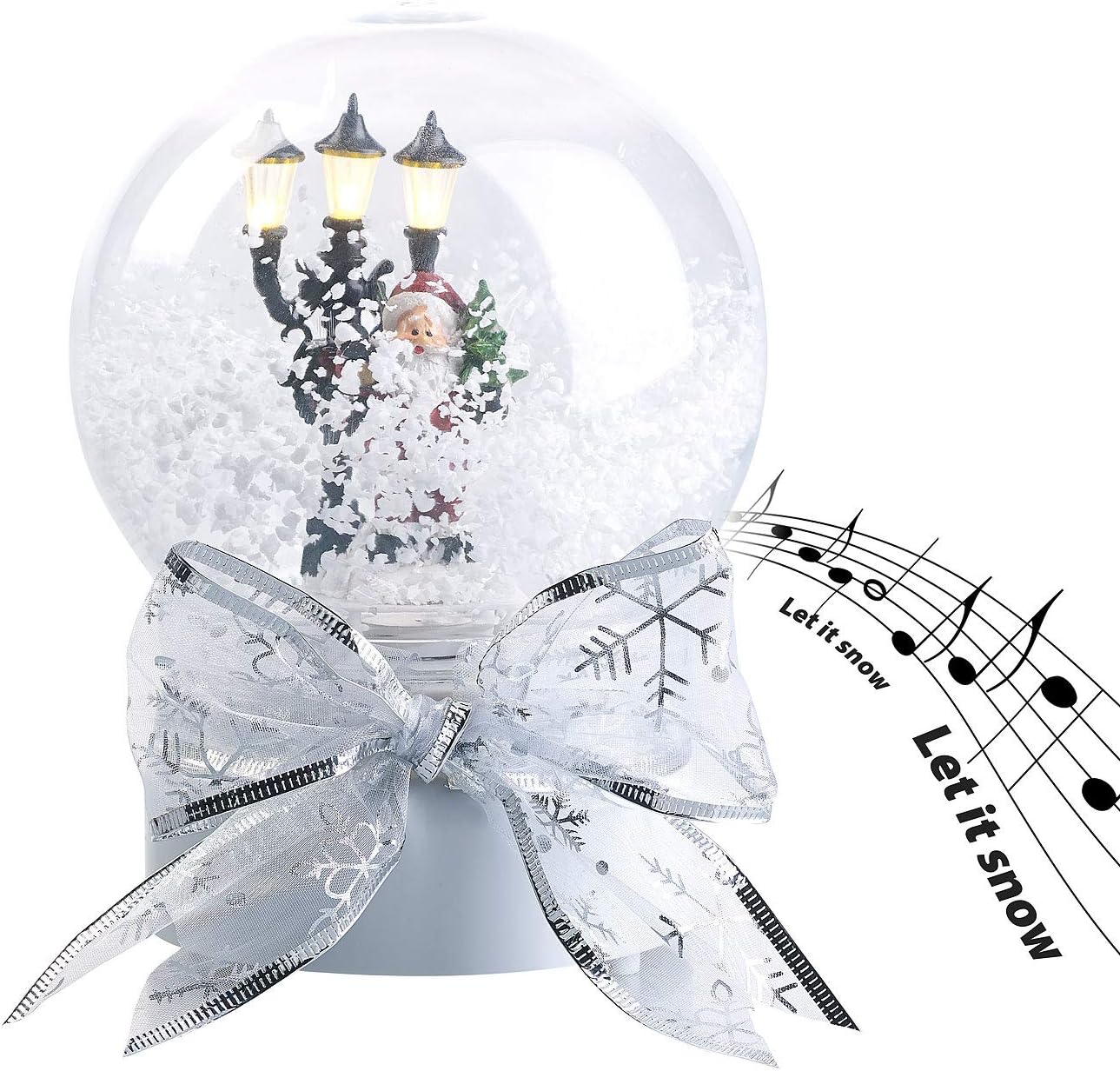 Schneekugel mit singendem Weihnachtsmann