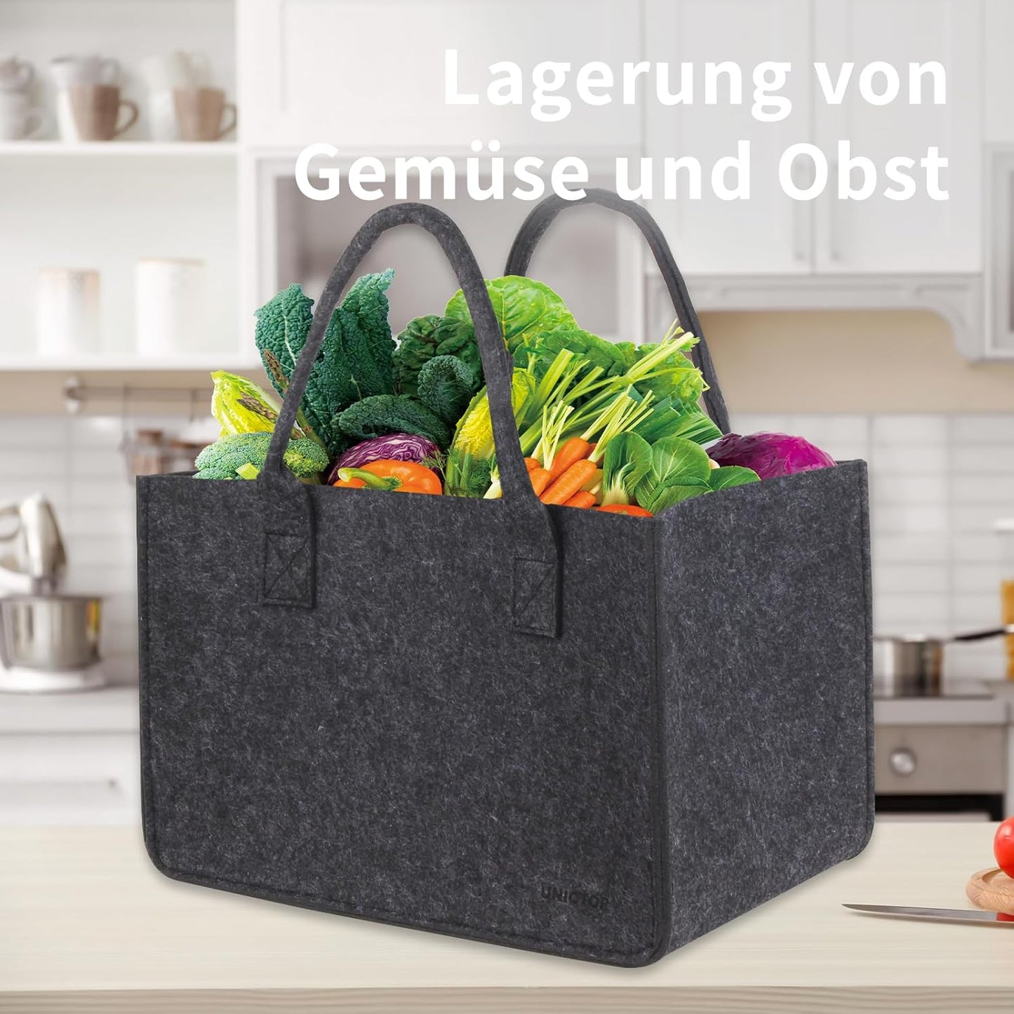 2er Einkaufskorb-Set, faltbar, 30 Liter, Dunkelgrau