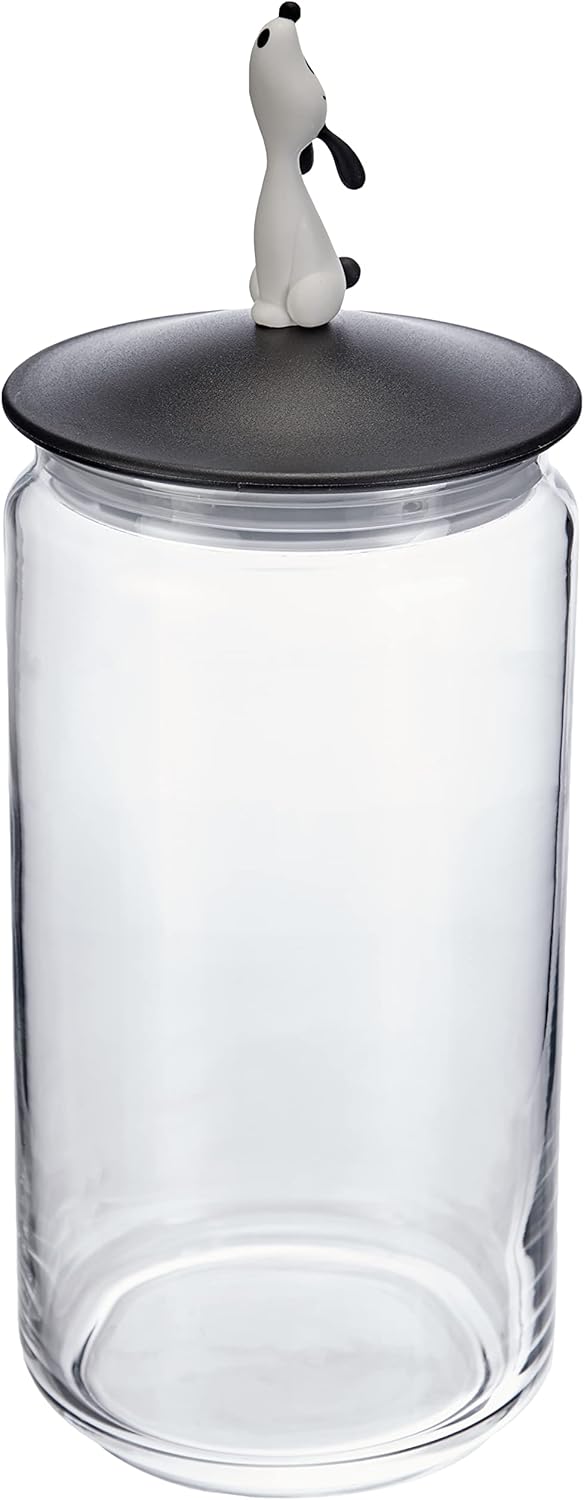 LulàJar Hundefutter-Behälter, Glas mit Deckel aus Thermoplastischem Harz, Schwarz
