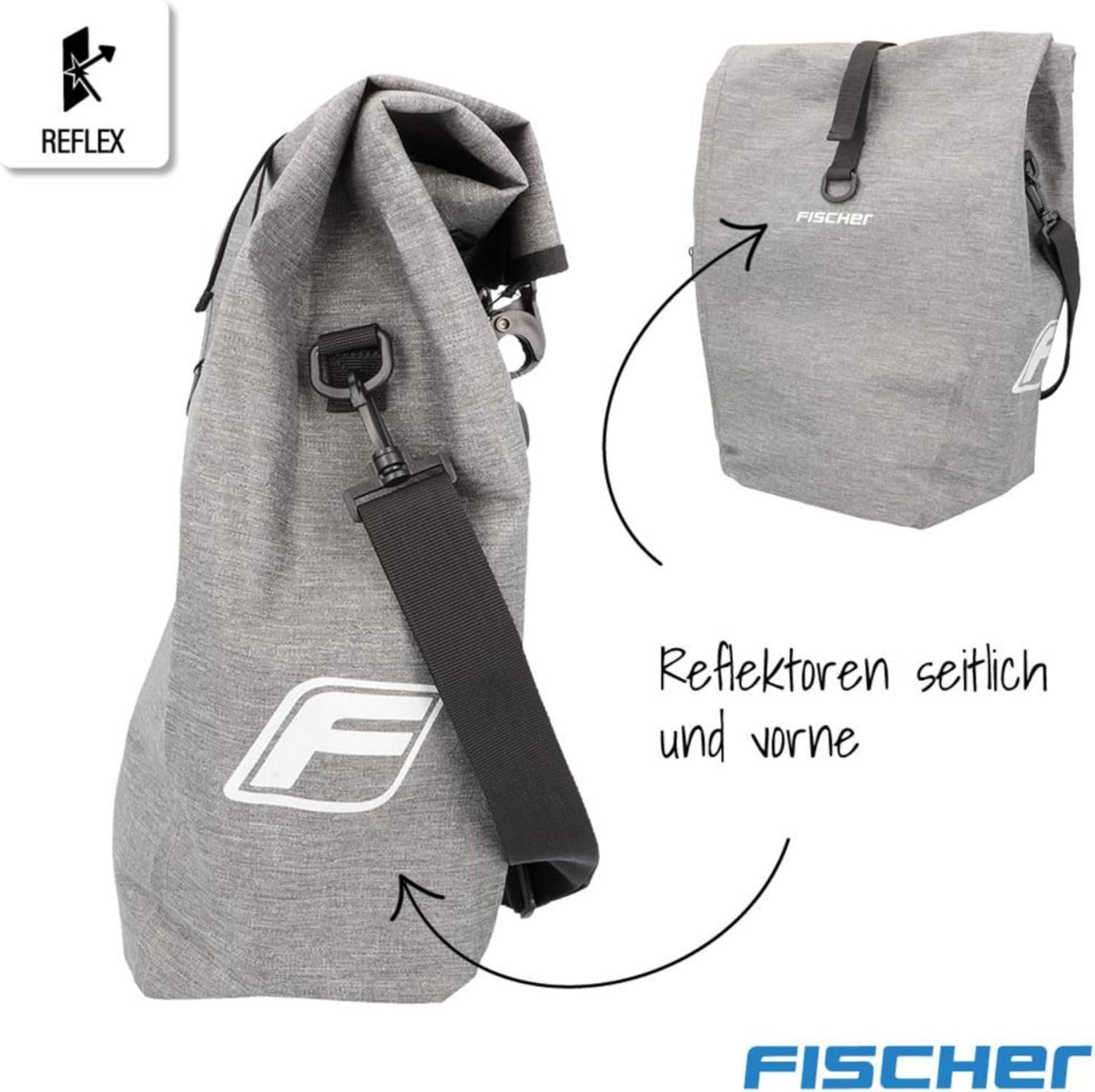 Wasserdichte Gepäckträgertasche Plus Cita, M Grau