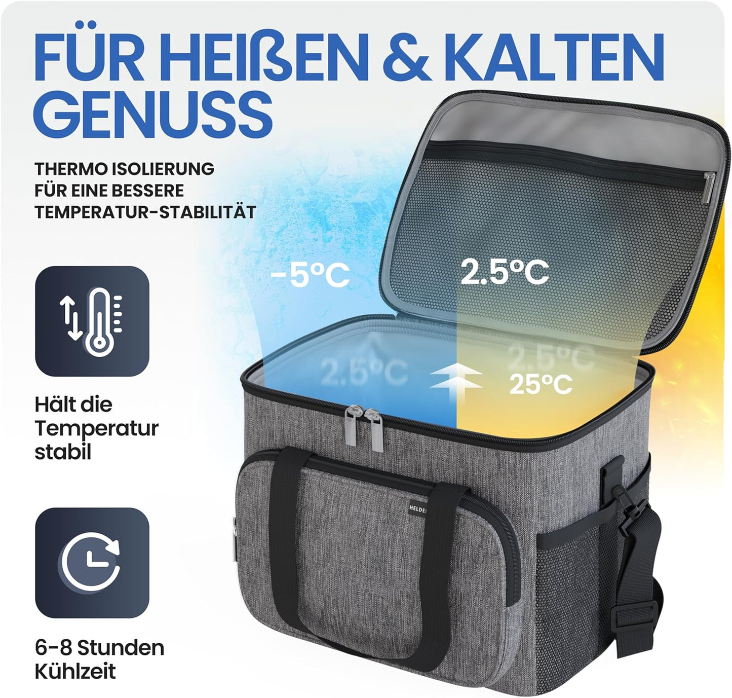 Kühltasche, Dunkelgrau 30L