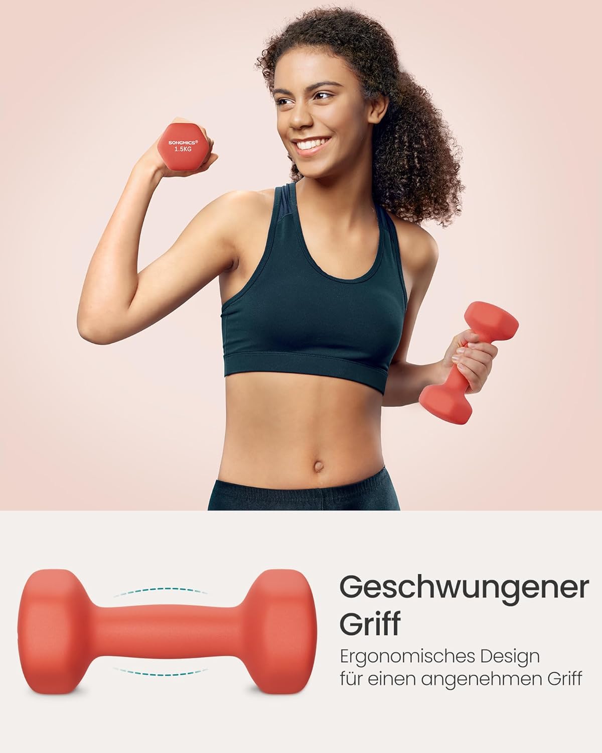 Hantel-Set mit Neopren-Beschichtung (3 Paar, 9kg), 9kg,gelb + orange + lila