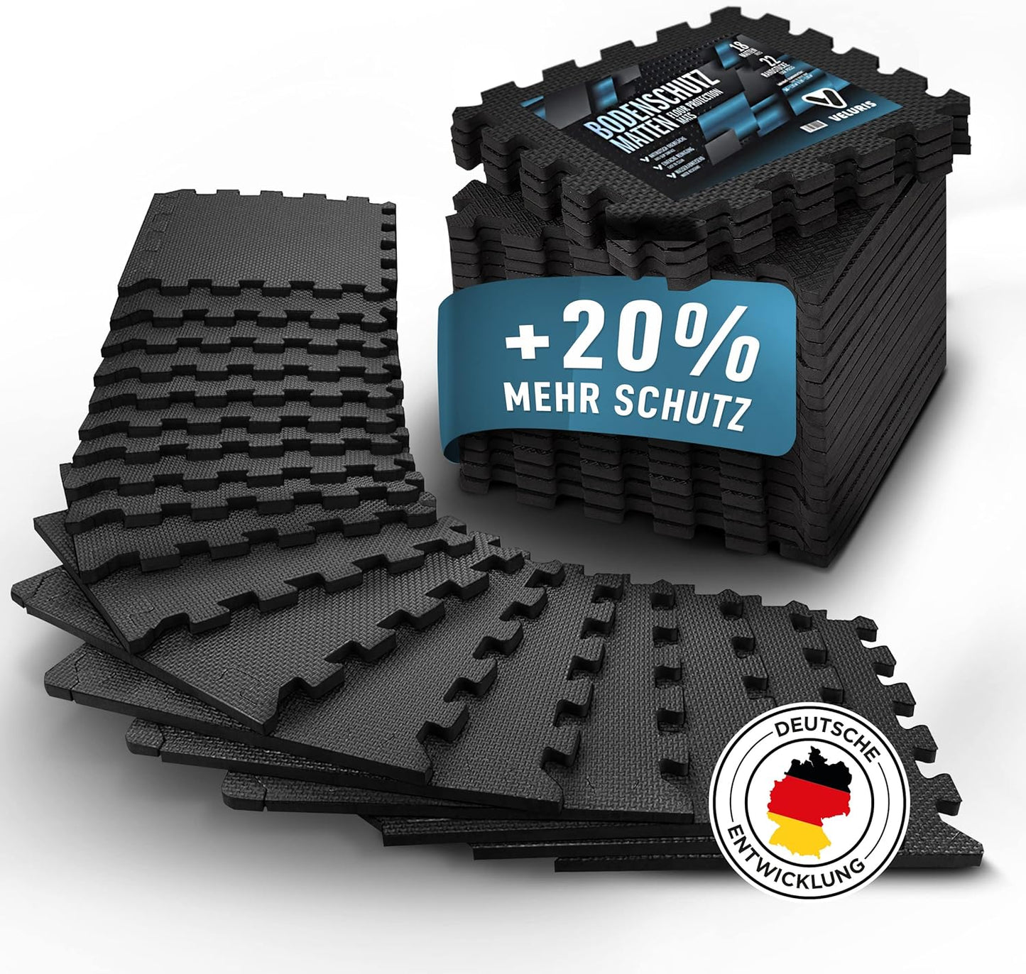 Bodenschutzmatten-Set für Fitnessraum (18 Stück)
