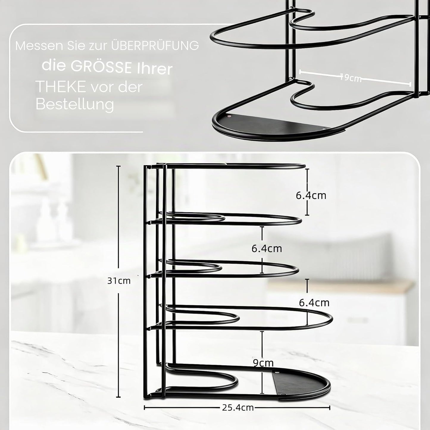 Pfannen-Organizer Regal (5-stöckig, Stahl)