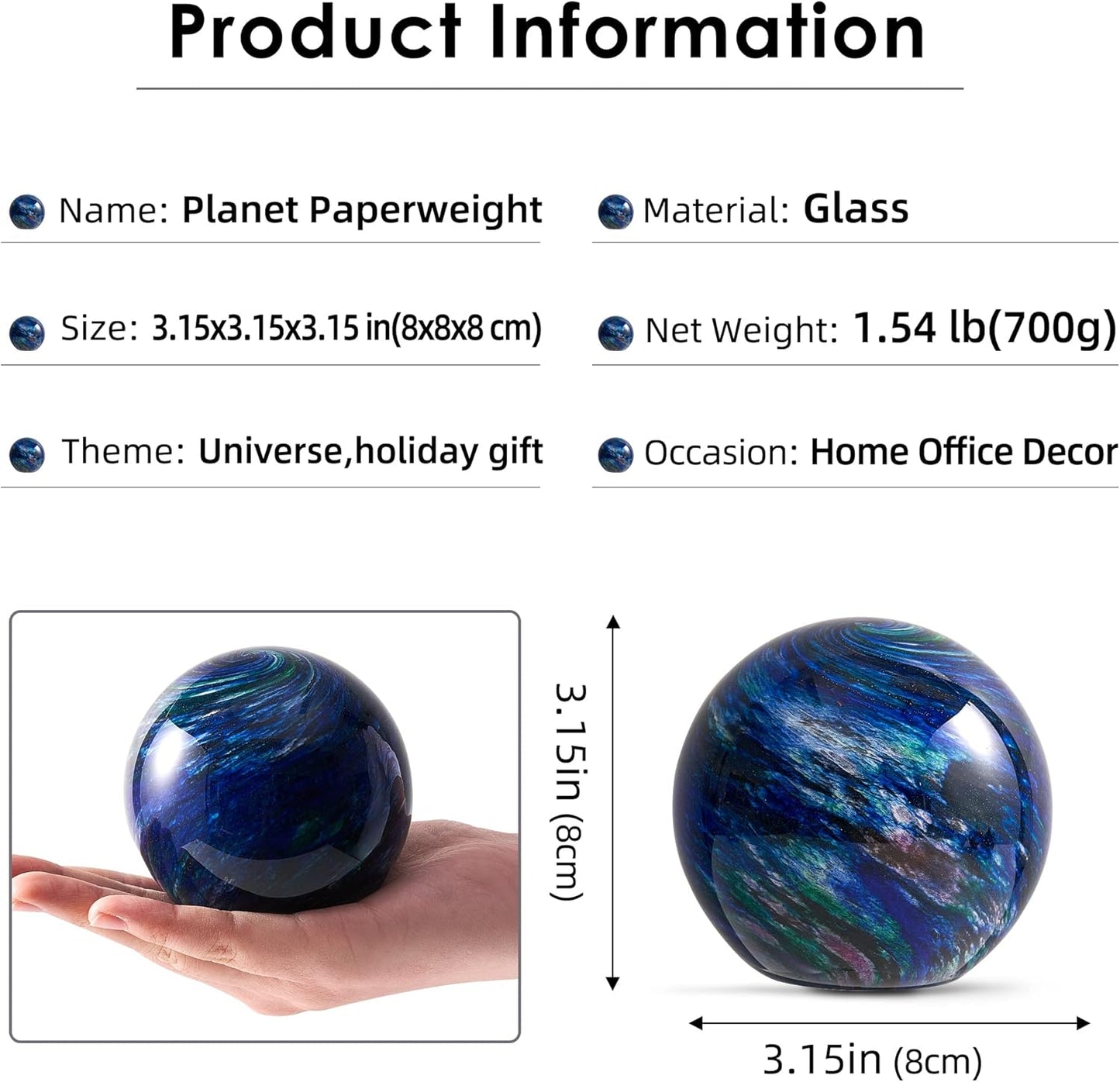 Briefbeschwerer Planetdesign