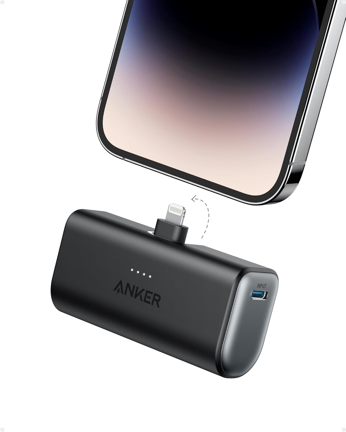 621 Powerbank mit Lightning-Stecker, Schwarz