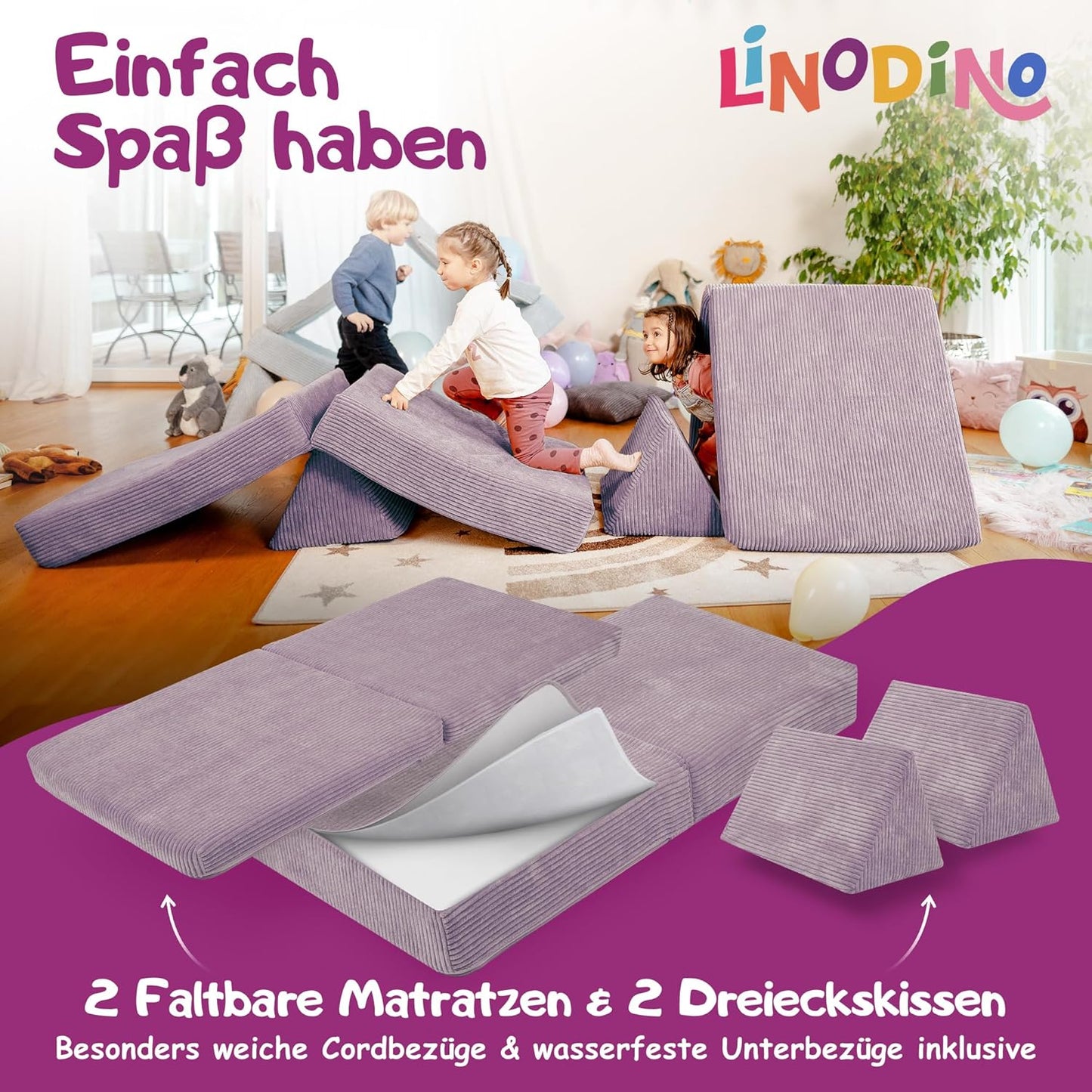 Spielsofa für Kinder, Oktopus Lila