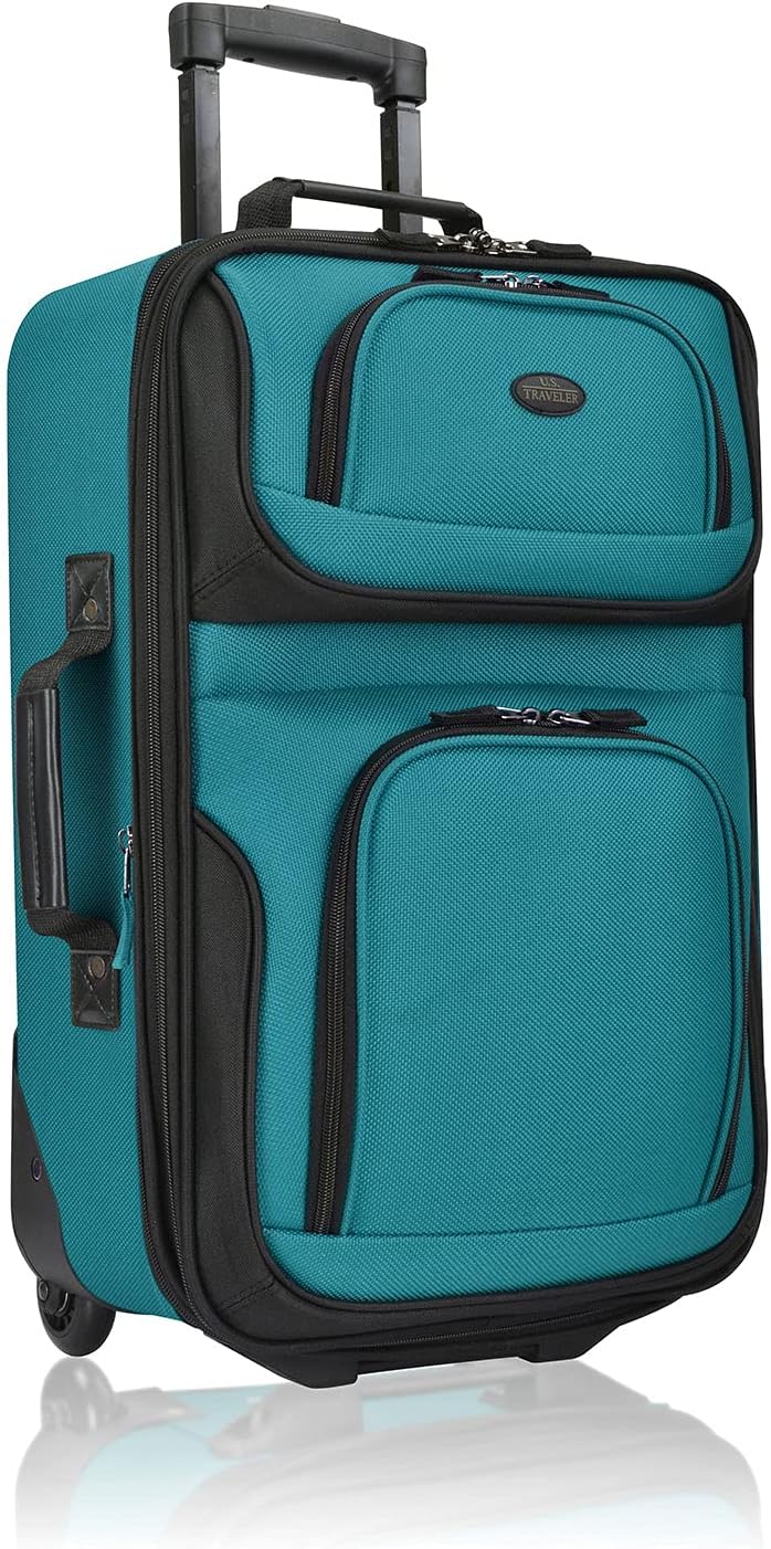 Rio Rugged Fabric Expandable Carry-on Luggage Set, 2 Wheel, Blaugrün/ein Hauch Von Paradies (Trace Of Paradise)