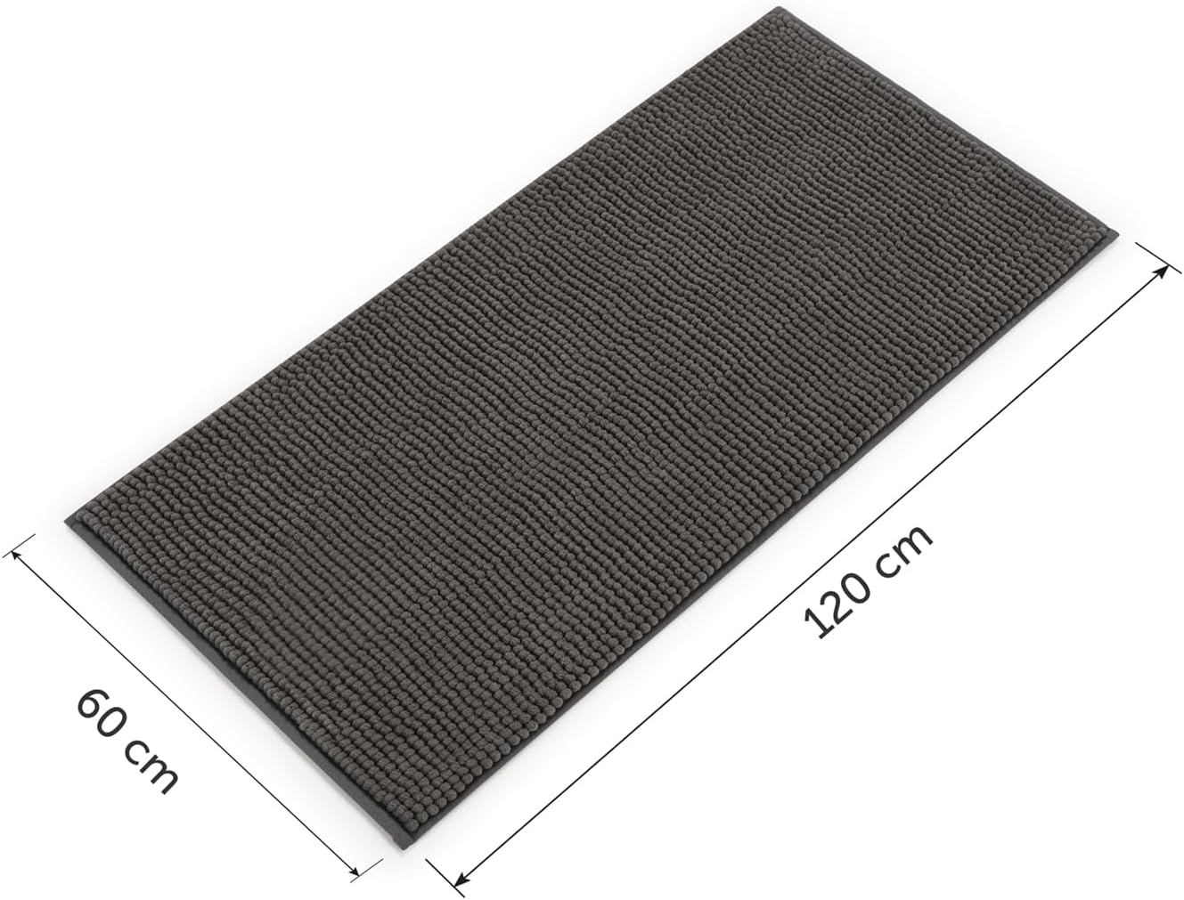 Badematte, 60x120 cm, Dunkelgrau 60 x 120 cm (Rechteckig)