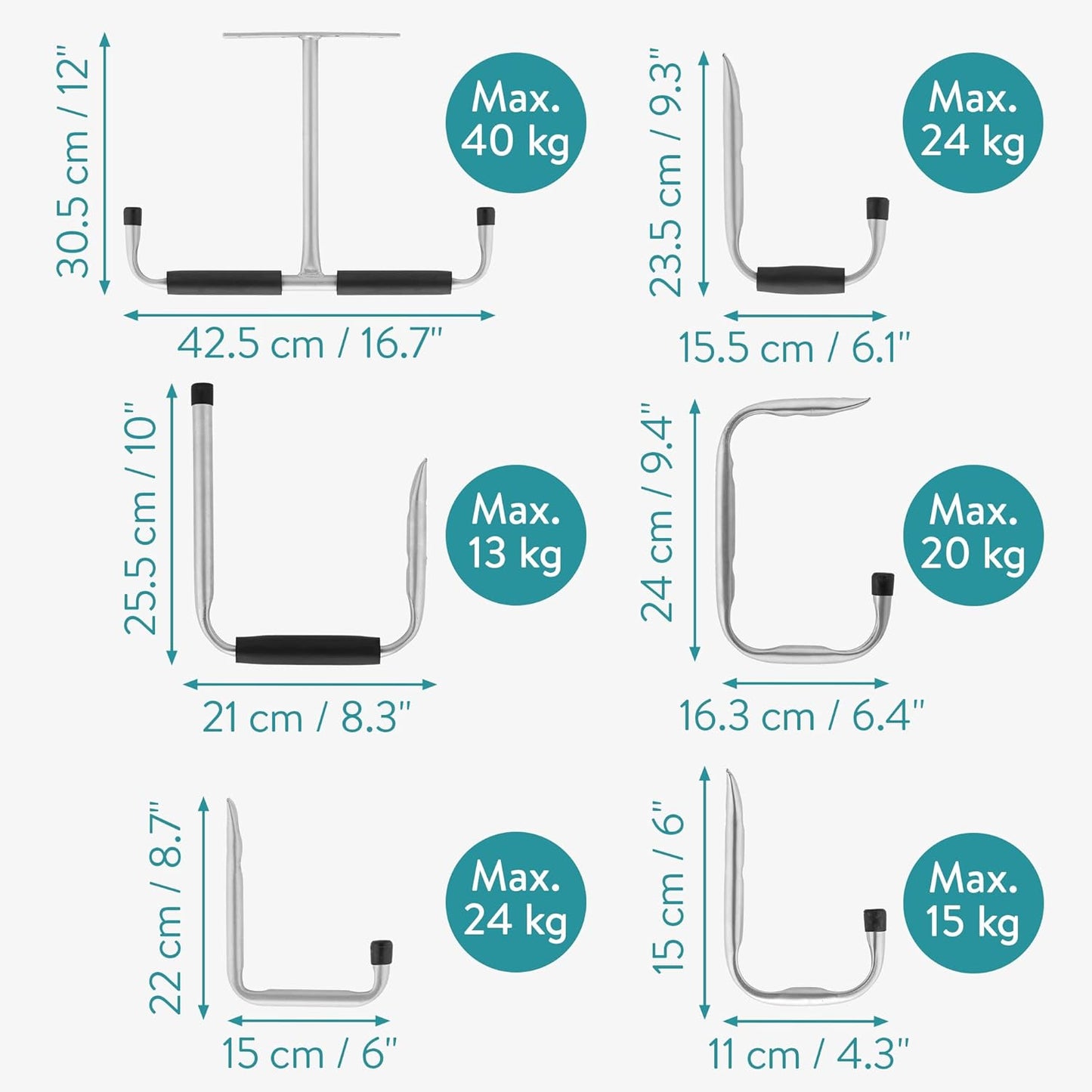 Wandhaken Set, 12x