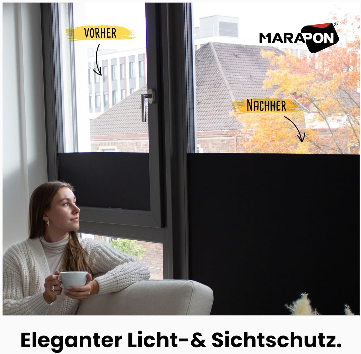 Statisch haftende Verdunkelungsfolie mit Zubehör, Schwarz 1.05 x 2 m Statisch Haftend