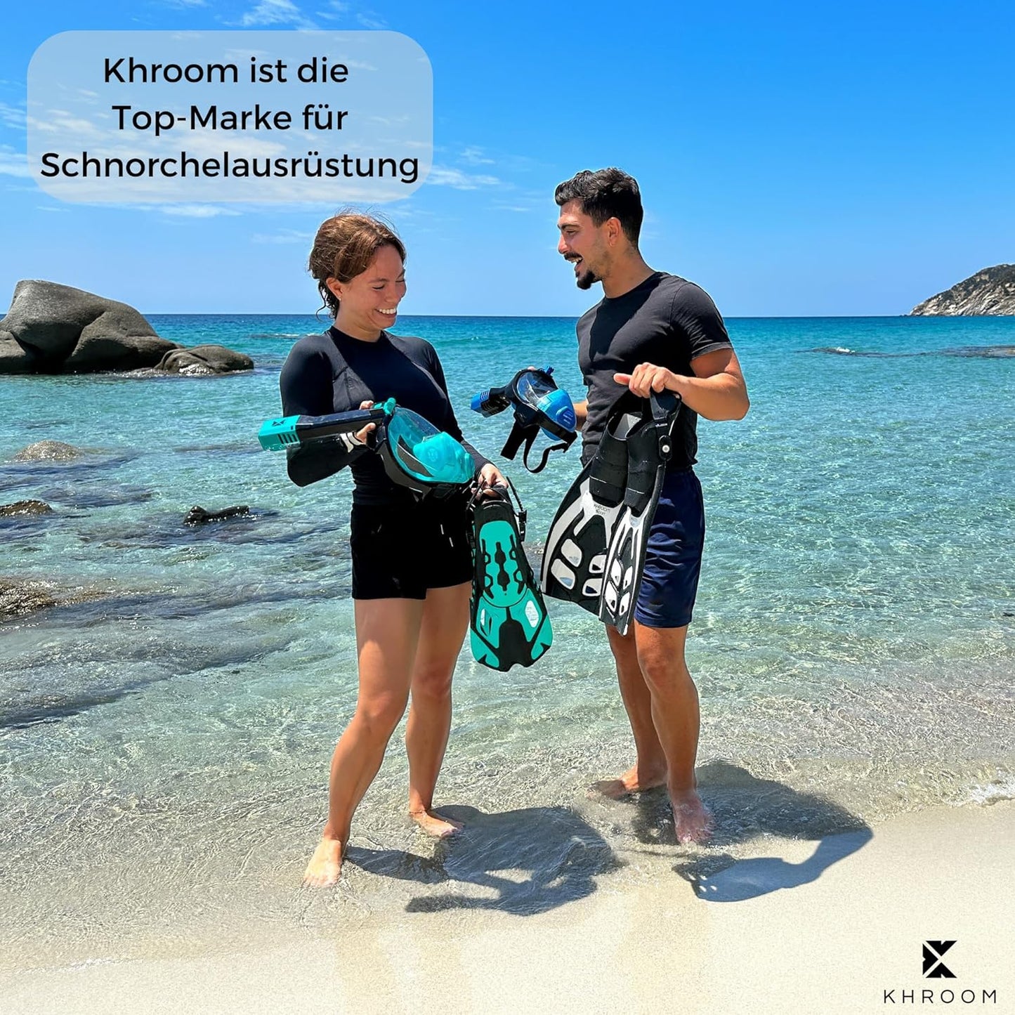 Schnorchelmaske, S/M (bis 1.60 Meter) ; Weiss + Soft-Case