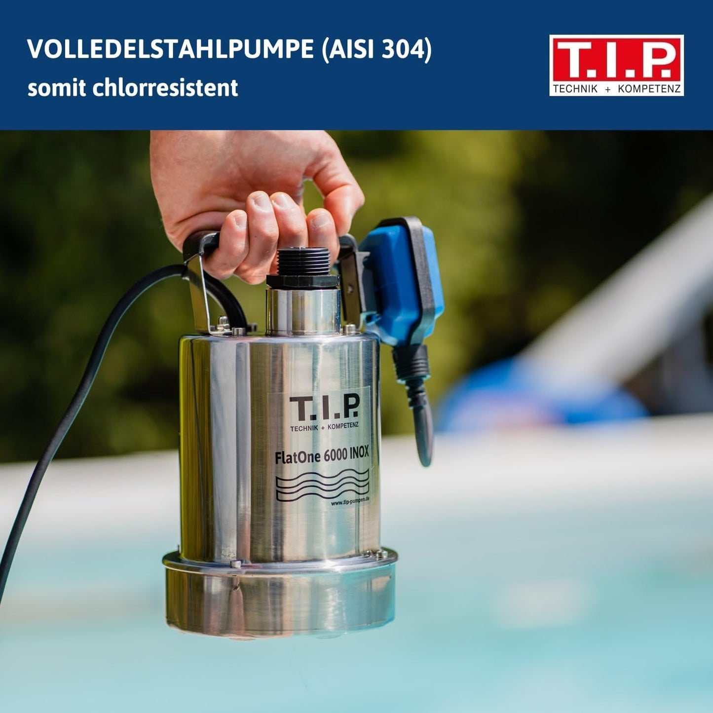 FlatOne 6000 IX Poolentwässerungspumpe, Pumpe ohne Schlauch