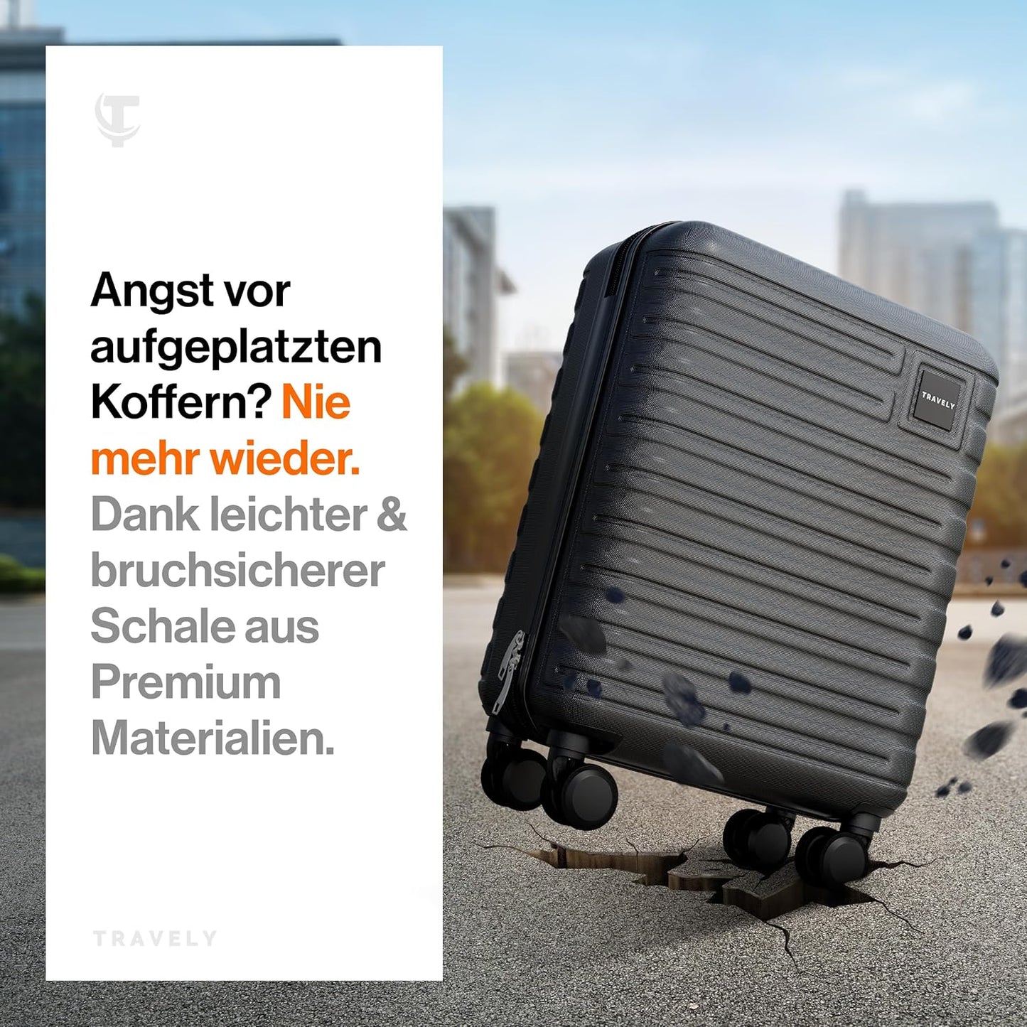 Handgepäckkoffer mit TSA Schloss, Handgepäck Nachtschwarz