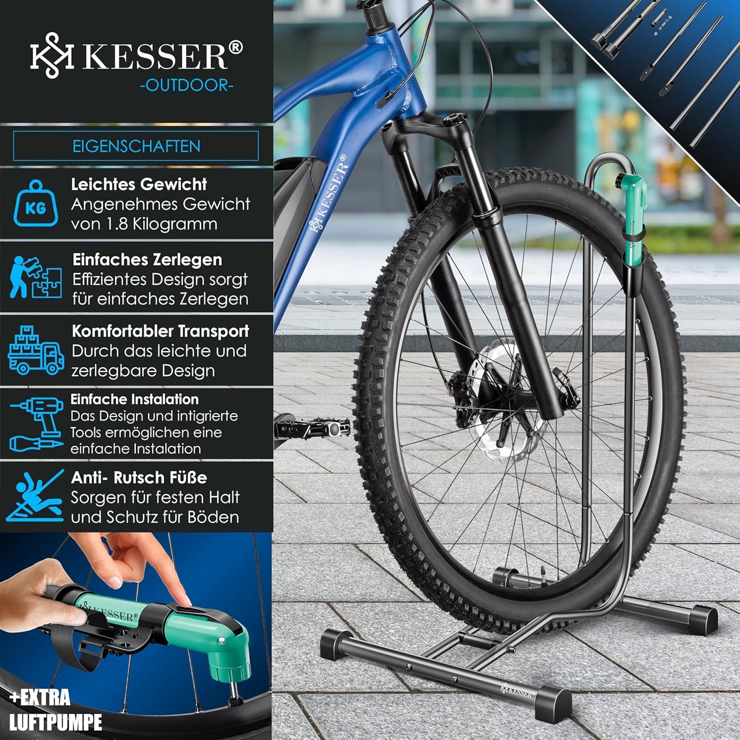 Veloständer Bodenmontage, Anthrazit 1er Set