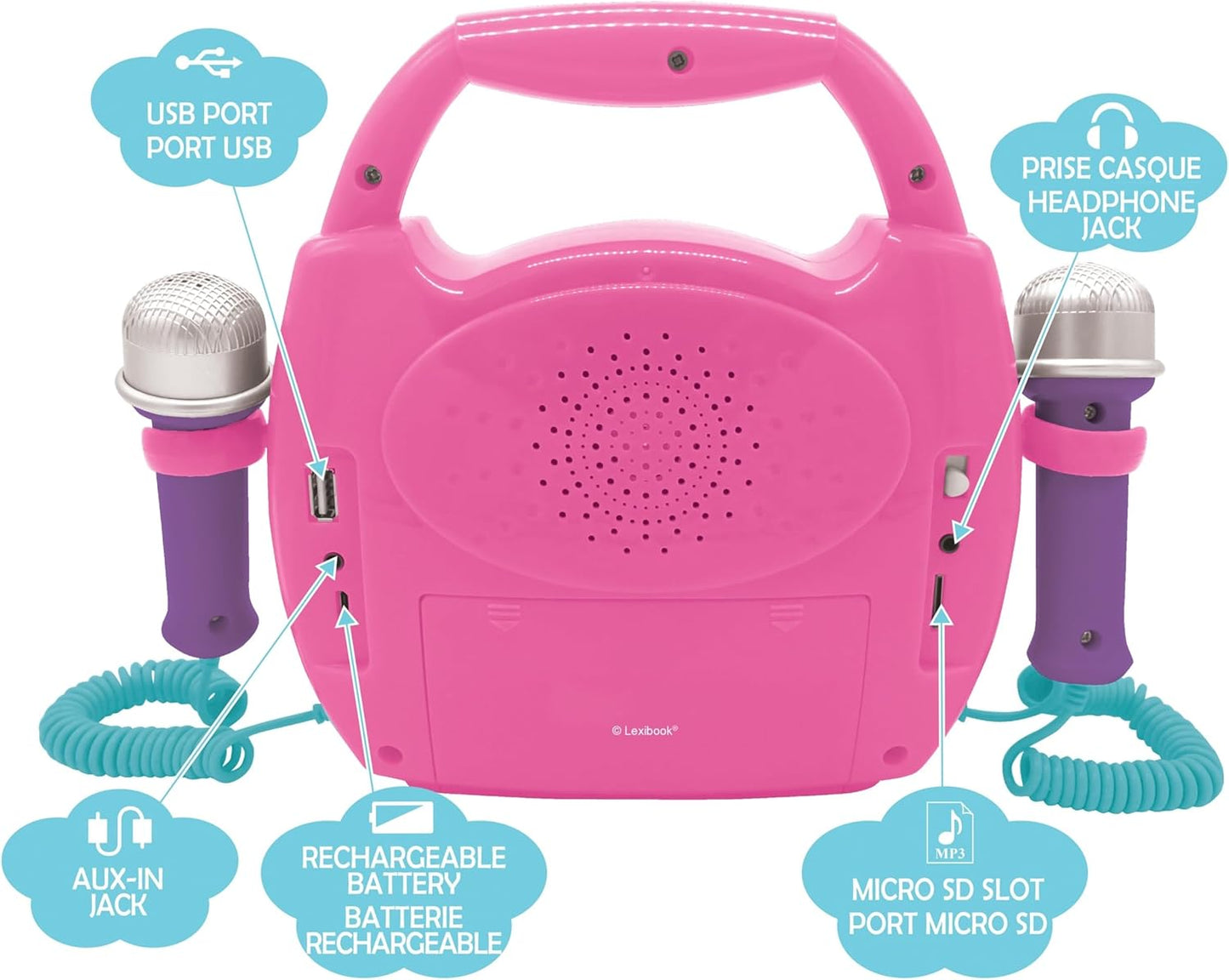 Tragbarer Einhorn-Karaoke-Player für Kinder mit Mikrofonen, Einhorn _A