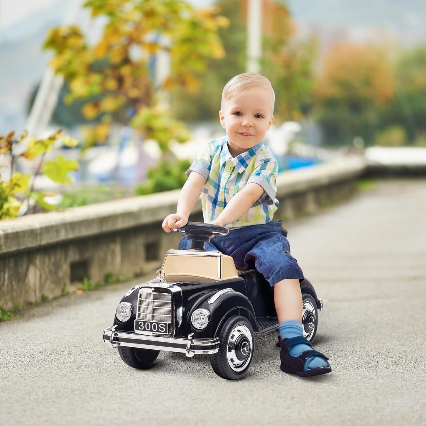 Rutschauto mit Kippschutz, Schwarz