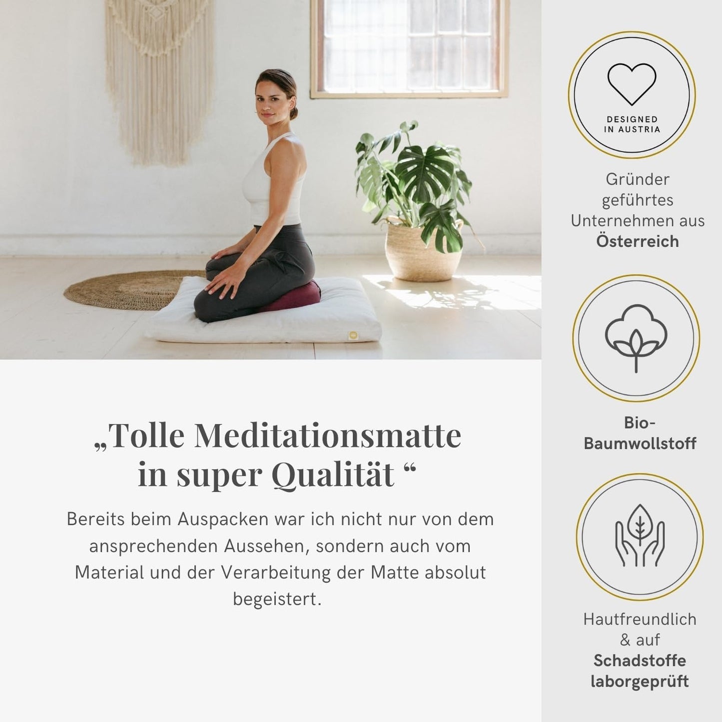 Meditationsmatte Zabuton Comfort, 7 cm / Anthrazitgrau