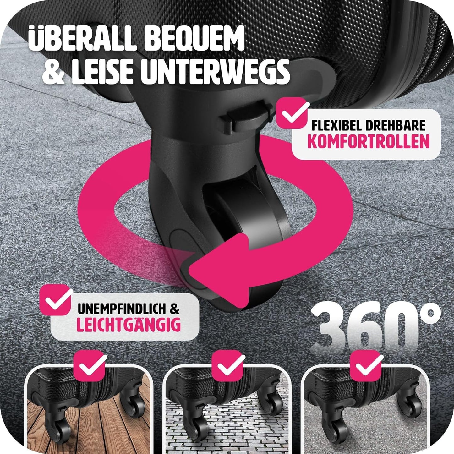 Hartschalenkoffer Set, Schwarz | Nr. 402024