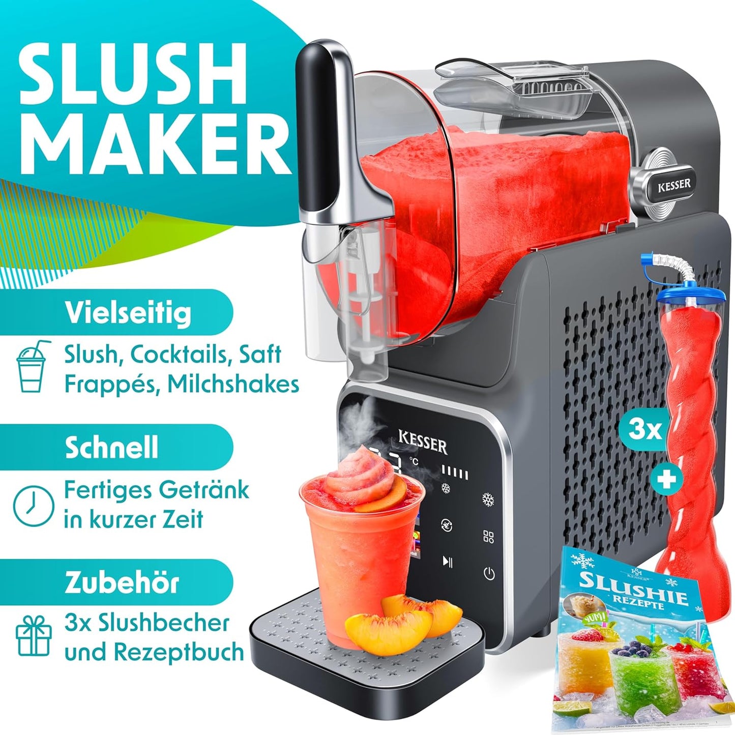 Slush Maschine mit 6 Programmen, Anthrazit