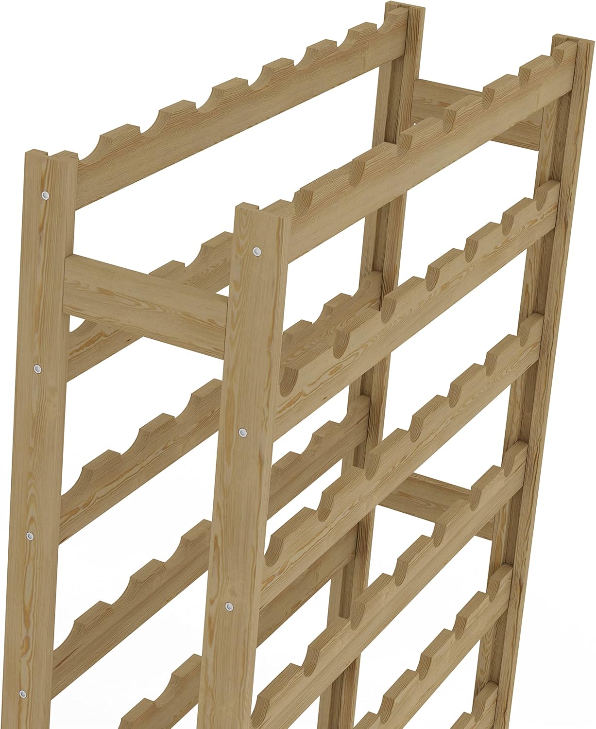 Weinregal für 77 Flaschen, Natur RW-1-77, 166 x 72,5 x 25, 11 liegen, 77 Flaschen