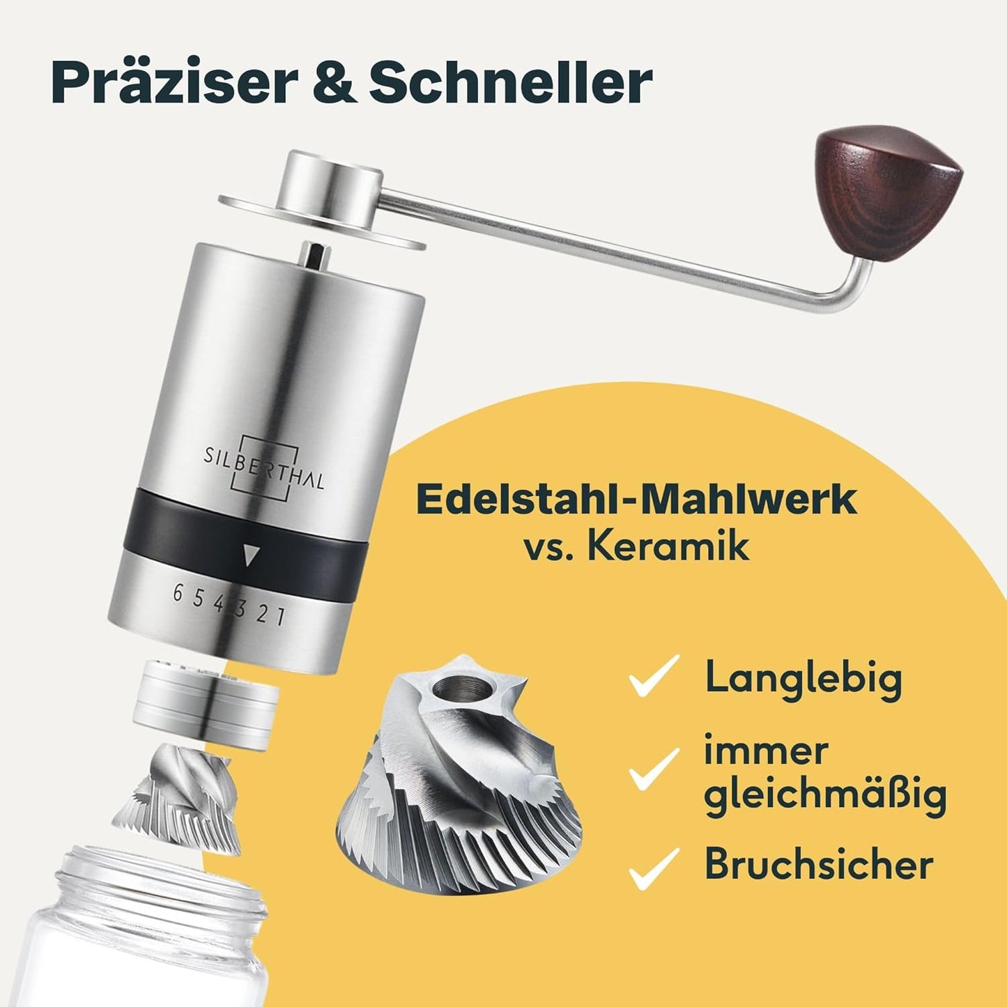 Kaffeemühle & Thermo French Press Set, Kaffee Geschenk-Set