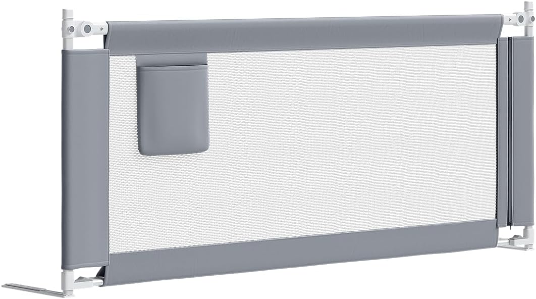 Rausfallschutz – Bettschutzgitter 150 cm, Hellgrau 150 cm mit Gurt
