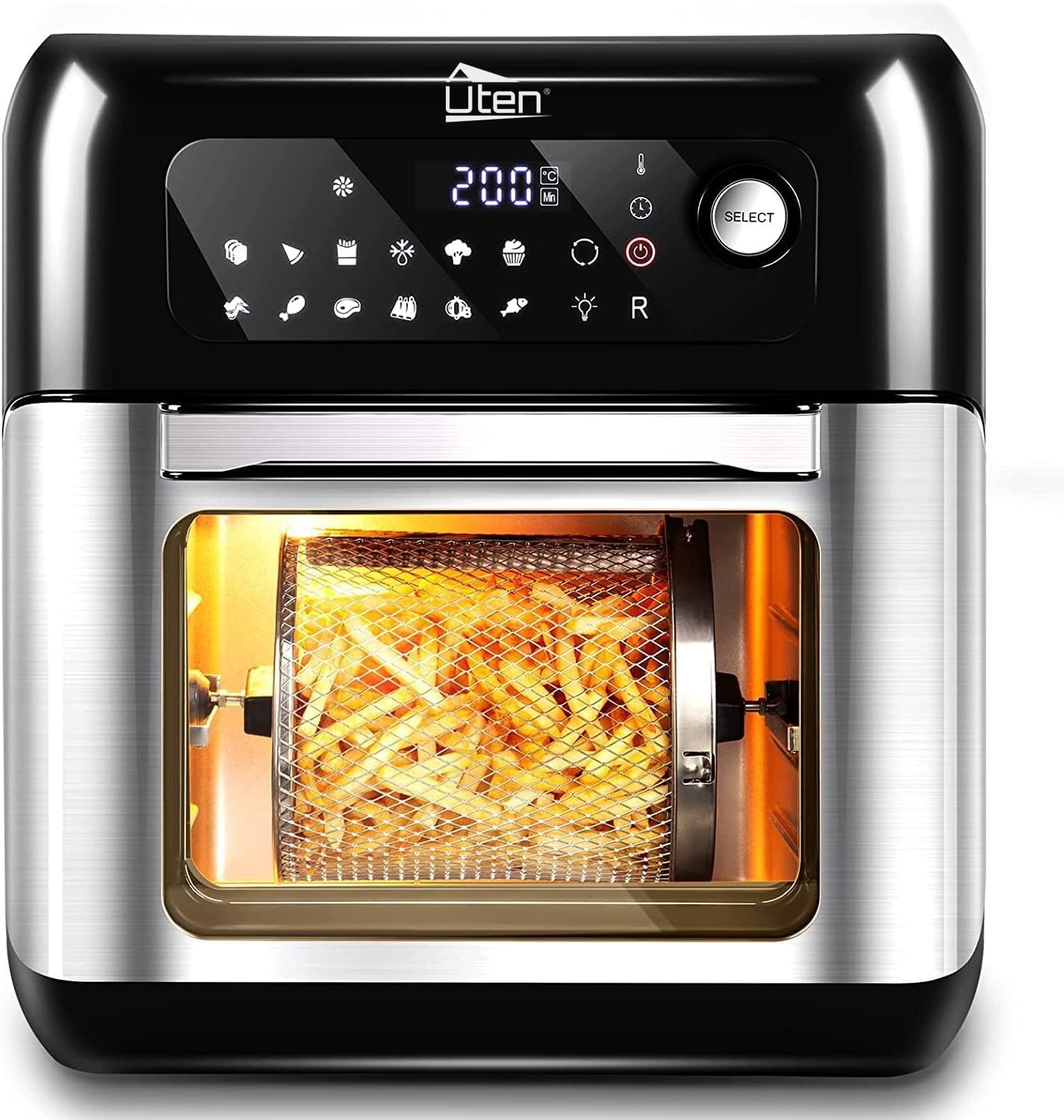 Multifunktions-Heissluftfritteuse, 10L, mit Touchscreen Schwarz
