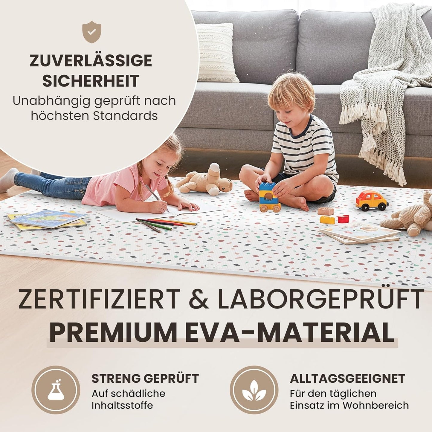 Bodenschutz- und Fitnessmatte, 18 Stück