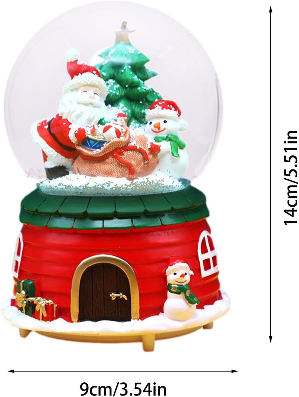 Schneekugel mit Spieluhr und Farbwechsel-Effekten, 2022 Christmas Music Box A