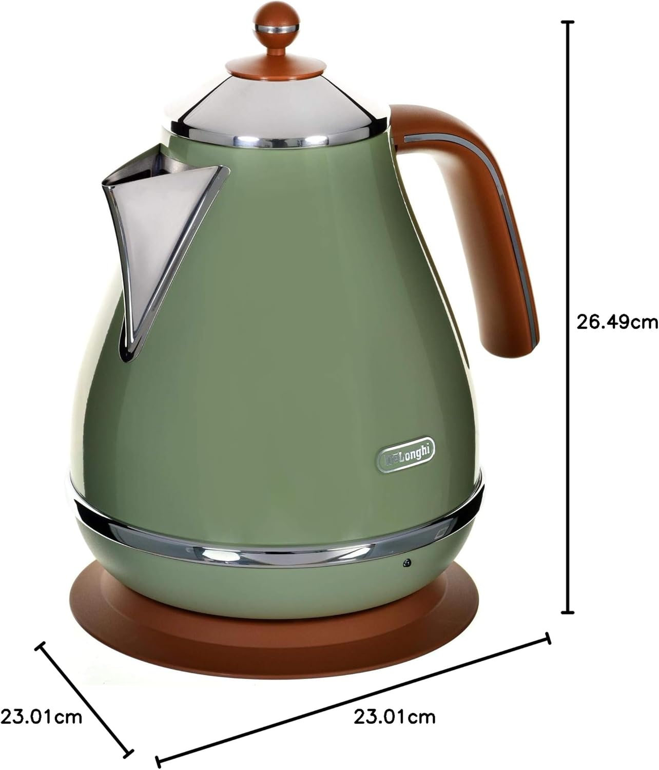 Wasserkocher Icona Vintage KBOV2001.GR mit 360° Basis, Olive, Single