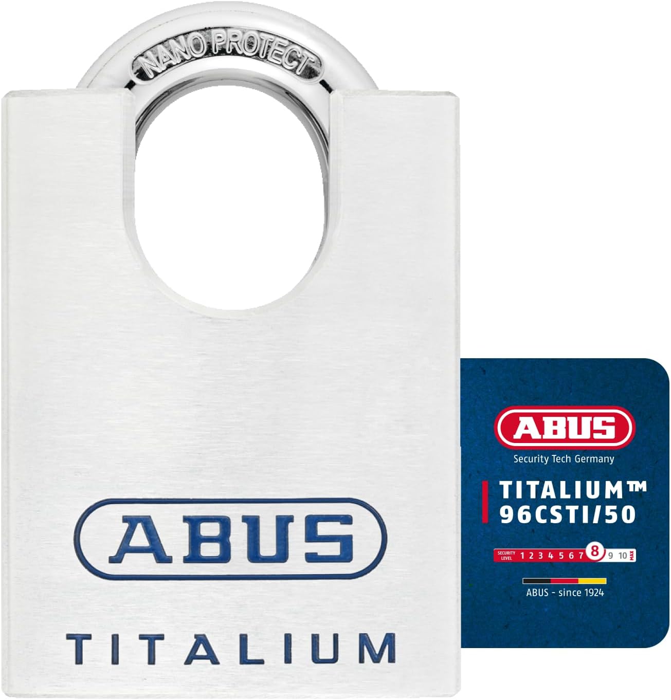 Titalium Vorhängeschloss 96CSTI/50, 50mm gleichschliessend Bügelschutz
