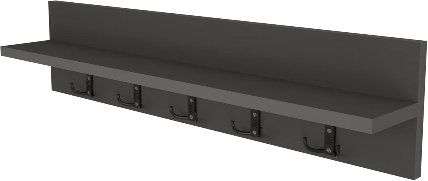 Hammarö Wandgarderobe mit 10 Haken und Ablagefläche, Anthrazit