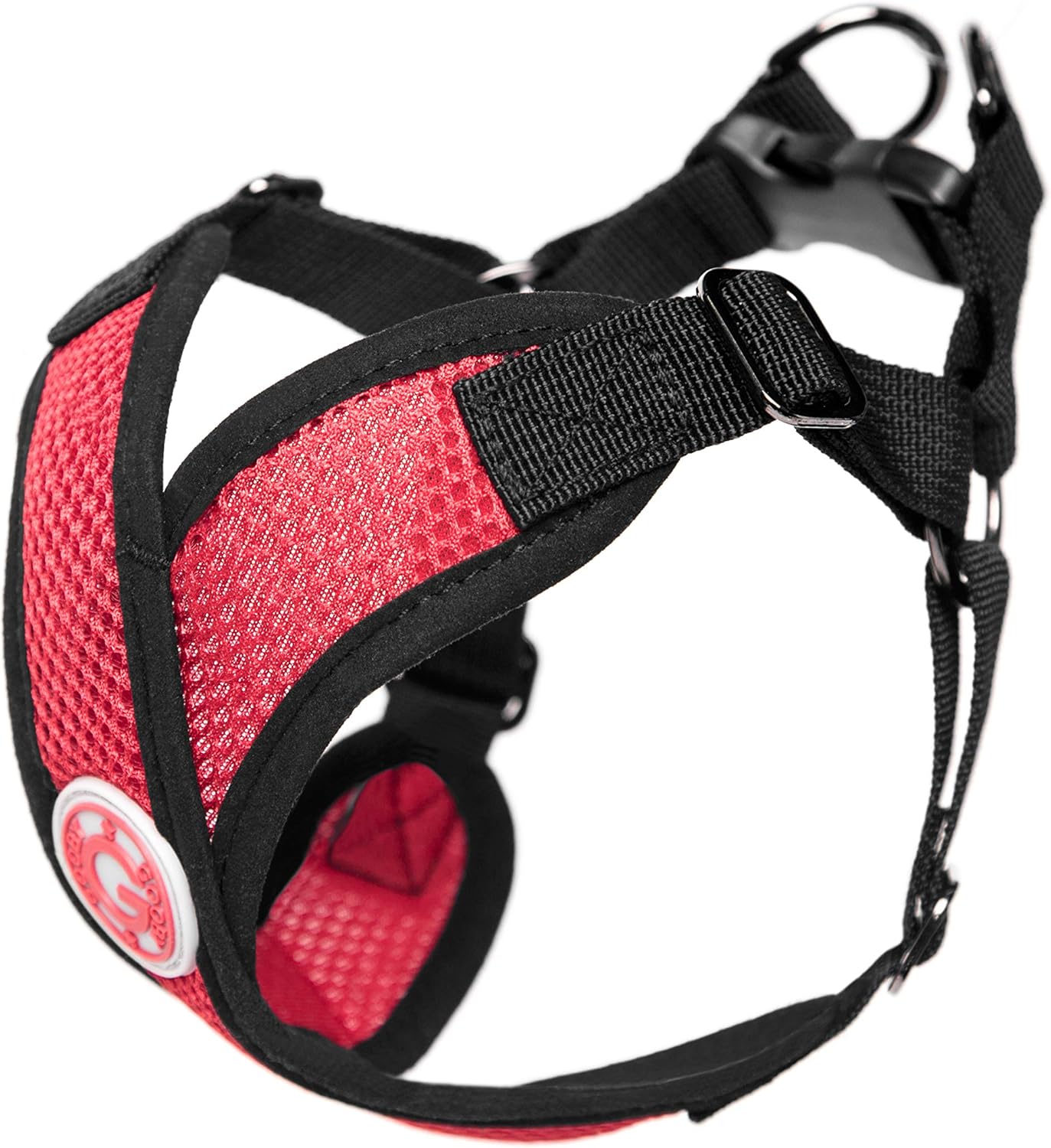 Step-In Hundegeschirr XL, Rot/Ausflug, einfarbig (Getaway Solids) X-Large chest (22~28")